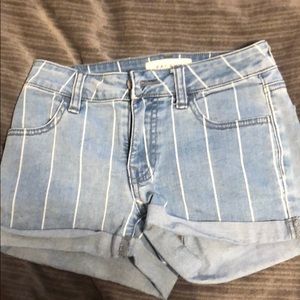 pacsun striped jean shorts